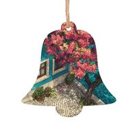 Ornements de Noël en bois en forme de cloche - Motifs d'arbres de route tendance et décorations d'intérieur