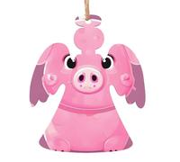 Ornements de Noël en bois en forme de cochon rose à suspendre pour sapin de Noël en forme d'ange Décoration de Noël à suspendre pour Nouvel An