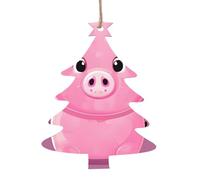 Ornements de Noël en bois en forme de cochon rose à suspendre pour sapin de Noël en forme de sapin de Noël Artisanat de Noël Décoration de Noël à suspendre pour le Nouvel An