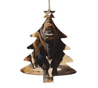 Ornements de Noël en bois imprimés troupeau de bison d'Amérique du Nord Décorations de Noël Convient pour accrocher sur les rebords de fenêtre et les porches