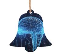 Ornements de Noël en bois intelligence artificielle cerveau de Noël à suspendre en forme de cloche Décoration de Noël à suspendre pour Nouvel An Vacances Décoration de fête 1