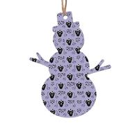 Ornements de Noël en bois manoir hanté arbre de Noël à suspendre en forme de bonhomme de neige Décoration de Noël à suspendre pour Nouvel An Vacances Décoration de fête 1