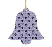 Ornements de Noël en bois manoir hanté arbre de Noël à suspendre en forme de cloche Décoration de Noël à suspendre pour Nouvel An Vacances Décoration de fête 1