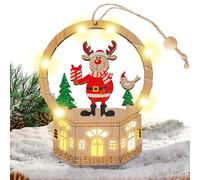 Ornements De Noël en Bois,Pendentif pour Fêtes,Ornement Décoratif de Noël - pour Maison Bureau Salon Bureau Chambre Mur Manteau Couronne Escalier Appui de Fenêtre