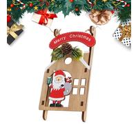 Ornements de Noël en bois pendentif vacances décorations pour la maison | Décorations de sapin de Noël pour salle de vacances, fenêtre, porte, lieu de travail