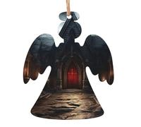 Ornements de Noël en bois vieille crypte à suspendre pour sapin de Noël en forme d'ange Décoration de Noël à suspendre pour le Nouvel An Vacances Décoration de fête 1