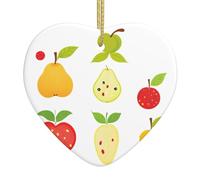 Ornements de Noël en céramique en forme d'amour, MSRHIUEF mignon motif histoire de fruits, accessoires d'arbre de Noël pour centres commerciaux fenêtres