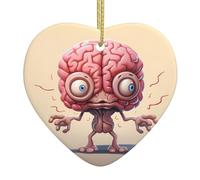 Ornements de Noël en céramique en forme d'amour UDFKGLP Motif cerveau humain Accessoires d'arbre de Noël pour centres commerciaux fenêtres et bureaux
