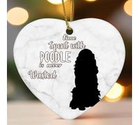 Ornements de Noël en céramique en forme de cœur avec le temps passé avec le chien n'est jamais perdu - Décorations à suspendre pour sapin de Noël - Souvenir de Noël, souvenir de vacances, cadeau de