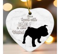 Ornements de Noël en céramique en forme de cœur avec le temps passé avec le chien n'est jamais perdu - Décorations à suspendre pour sapin de Noël - Souvenir de Noël, souvenir de vacances, cadeau de