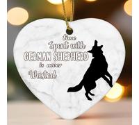 Ornements de Noël en céramique en forme de cœur avec le temps passé avec le chien n'est jamais perdu - Décorations à suspendre pour sapin de Noël - Souvenir de Noël, souvenir de vacances, cadeau de