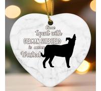 Ornements de Noël en céramique en forme de cœur avec le temps passé avec le chien n'est jamais perdu - Décorations à suspendre pour sapin de Noël - Souvenir de Noël, souvenir de vacances, cadeau de