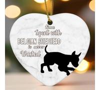 Ornements de Noël en céramique en forme de cœur avec le temps passé avec le chien n'est jamais perdu - Décorations à suspendre pour sapin de Noël - Souvenir de Noël, souvenir de vacances, cadeau de