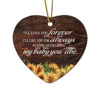 Ornements de Noël en céramique en forme de cœur de la Bible « I'll Love You Forever I'll Like You for Always As Long As I'm Living My Baby » pour sapin de Noël, souvenir de Noël, souvenir du Nouvel An