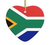 Ornements de Noël en céramique en forme de drapeau de l'Afrique du Sud UDFKGLP Accessoires d'arbre de Noël pour centres commerciaux, fenêtres et bureaux