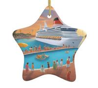 Ornements de Noël en céramique en forme d'étoile pour WHJSHOP fête piscine bateau de croisière motif arbre de Noël accessoires pour centres commerciaux, fenêtres et bureaux