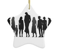 Ornements de Noël en céramique en forme d'étoile WHJSHOP Tendance Multijoueur Ombre Motif Arbre de Noël Accessoires pour les centres commerciaux fenêtres et bureaux