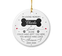 Ornements de Noël en céramique « If Loved Alone Could Have Kept You Here » - Personnalisable en mémoire d'amour - Décoration commémorative pour animal domestique - Cadeau souvenir de condoléances pour