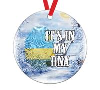 Ornements De Noël en Céramique Rwanda, C'est dans Mon Adn Personnalisé Noël Suspendus Créatif Souvenir pour Vacances Activités Salon