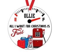 Ornements De Noël en Céramique Tout Ce Que Je Veux, C'est Un Border Collie Qui Suce du Gaz. Rond Décoration De Sapin De Noël Élégant Pendentifs pour Activités Mur Vacances