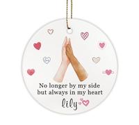 Ornements De Noël en Céramique Tu N'Es Plus À Mes Côtés, mais Tu Resteras Toujours dans Mon Cœur. Rond Sapin De Noël Décorations Personnalisé Pendentifs pour Salon Famille Fenêtre