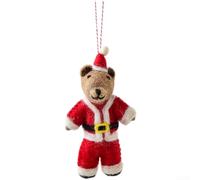 Ornements de Noël en feutre de laine à suspendre, renne en feutre, décoration de Noël à suspendre faite à la main pour arbre, couronnes (ours marron)