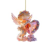 Ornements de Noël en forme d'ange : pendentif acrylique plat arbre léger | Décorations uniques pour sapin de Noël, porte-clés de sac à dos ou miroir, cadeau commémoratif