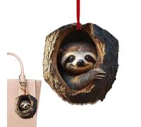 Ornements de Noël en forme d'animal - 2D - En acrylique réaliste - Pendentif portable pour voiture, maison, arbre, sacs de vacances, téléphones portables, collègues