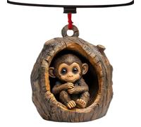 Ornements de Noël en forme d'animal 2D - Pendentif décoratif réutilisable | Breloque arbre d'automne pour femmes et hommes, maison, salon, porche, balcon, fenêtre, étagère murale, petit singe