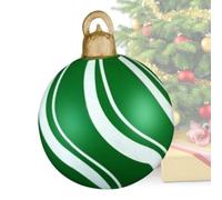 Ornements de Noël en forme de boules vertes - Grand ballon de Noël gonflable en PVC, décoration festive imperméable de 23,62 pouces | Boule de Noël géante pour patio extérieur, porche intérieur