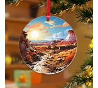 Ornements de Noël en forme de forêt pétrifiée - Paysage de montagne - Disques en acrylique transparent - Souvenir pour amoureux de la nature ou voyageur - Décoration d'arbre de Noël - Plaque de nom