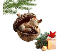 Ornements de Noël en forme de gland - Décorations 2D inspirées de la nature pour la maison, décoration fantaisiste de la faune avec un attrait charmant, accents festifs à suspendre pour rétroviseurs d
