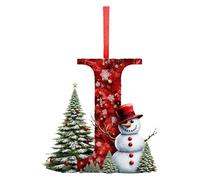 Ornements de Noël en forme de lettre | Pendentif bonhomme de neige de Noël, pendentif décoratif festif en acrylique 2D pour festival, intérieur, chambre, terrasse, extérieur, maison, fête, pelouse