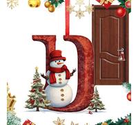 Ornements de Noël en forme de lettre - Pendentif bonhomme de neige de Noël | Pendentif décoratif festif en acrylique 2D pour festival, intérieur, chambre, terrasse, extérieur, maison, fête, pelouse