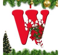 Ornements de Noël en forme de lettres de l'alphabet - Décoration de vacances en acrylique - Impression double face pour sapin de Noël, décorations de vacances pour la maison, le jardin, la terrasse