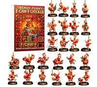 Ornements De Noël En Forme De Poule,Porte-Clés En Acrylique 2D De Coq,Calendrier Pour Noël | Pour les Fêtes Saisonnières pour, Adolescents et Adultes pour Thanksgiving, Halloween et Pâques