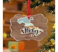 Ornements de Noël en Italie, monuments esthétiques, souvenirs ronds, disques en acrylique transparent, œuvre d'art, pendentif paysage urbain pour décoration d'arbre de Noël, étiquettes cadeaux