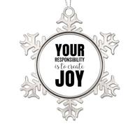 Ornements de Noël en métal avec citations de verset de la Bible, « Your Responsibility Is to Create Joy » - Décoration de sapin de Noël - Souvenir de Noël