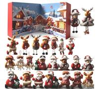 Ornements de Noël en peluche Calendrier de l'Avent - Calendrier de l'Avent - 24 jours - Poupée en peluche mignonne - Pendentif - Calendrier de l'Avent - Jouets en peluche - Décoration de Noël - Compte