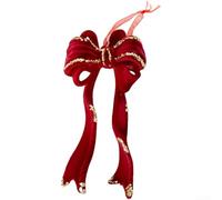 Ornements de Noël en velours rouge floqué formes assorties doux pour