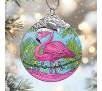 Ornements de Noël en verre en forme d'oiseau tropical, lumières fantaisistes, feuilles de pin, pêche, arbre de vacances, décoration à suspendre pour cheminée, chambre à coucher, fenêtre, fête de