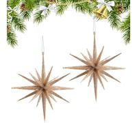 Ornements De Noël Étoiles - Pendentif Scintillant, Décoration D'arbre Festive | 2 Packs De Vacances Stars Decoration, Ornement Élégant Pour Les Petits Espaces, Les Salles De Classe Des Écoles, La Déco