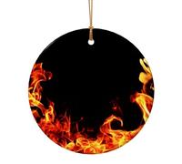 Ornements de Noël Flamme Feu Enfer, Décor de Noël A Suspendre pour Arbres Homme Femme