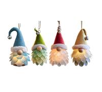 Ornements De Noël GNOME - 4pcs Pendants Elfe en Verre De Mer | Décor De Vacances Nain De Vitraux | Décorations D'arbres De Noël Menables pour Le Bureau À Domicile Mantel Murau D'escalier Couronne