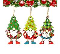 Ornements De Noël Gnome Lot De 3 Pendentifs Nains En Bois Réutilisables | Décor Gnomes Noël Pour Hiver, Fêtes, Festival, Thanksgiving, Anniversaire, , Maison, Intérieur,