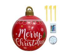 Ornements de Noël gonflables, boules de Noël gonflables,16 couleurs grandes boules de Noël décorations de Noël gonflables lumineuses - Ornements de Noël en plein air, boule gonflable de Noël pour la m