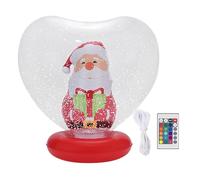 Ornements de Noël Gonflables - Décoration de Noël Éclairante en Forme de Cœur - Sphère Décorative Gonflable avec Figurine Intérieure et Télécommande - pour Jardin Piscine Pelouse Porche