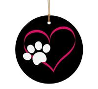 Ornements de Noël J'aime Mon cœur Patte Chien, Décor de Noël A Suspendre pour Arbres Homme Femme