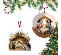 Ornements De Noël Jésus | 2 Pièces Décor De Fête en Acrylique 2D | Ornements De Noël Chrétiens | pour Vacances Réveillon du Nouvel an Anniversaire Mariage Fête Maison Adultes Famille