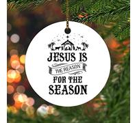 Ornements De Noël Jésus Est La Raison De La Saison Ornement en Céramique Créatif Uniques Décorations Noël Sapin Pendentifs